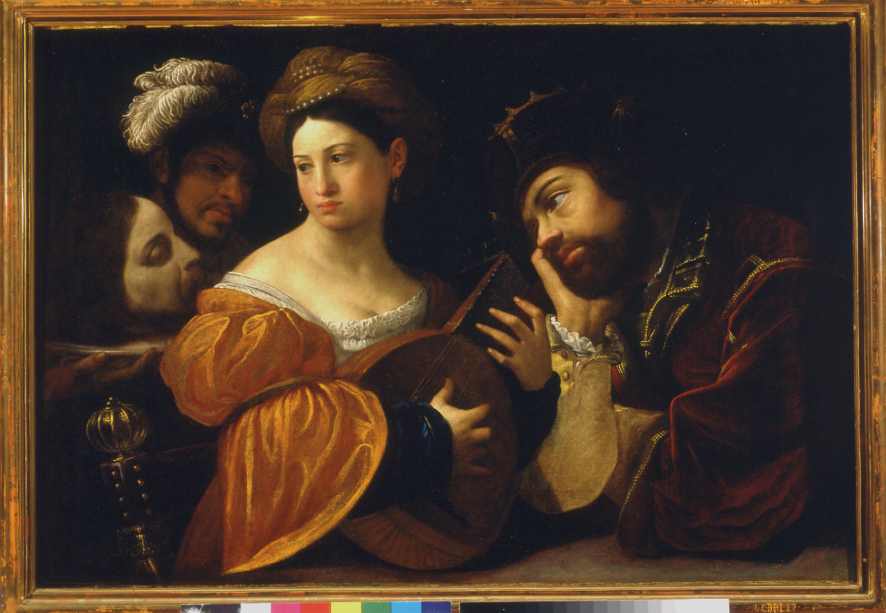 Erodiade suona il liuto (dipinto, opera isolata) di Mariani Antonio detto della Cornia (secondo quarto sec. XVII)