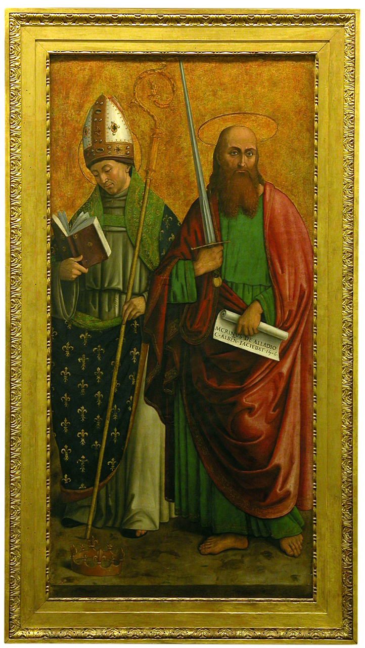 San Paolo e San Luigi vescovo di Tolosa (dipinto, opera isolata) di De Alladio Giovanni Giacomo detto Macrino d'Alba (e aiuti) (inizio sec. XVI)