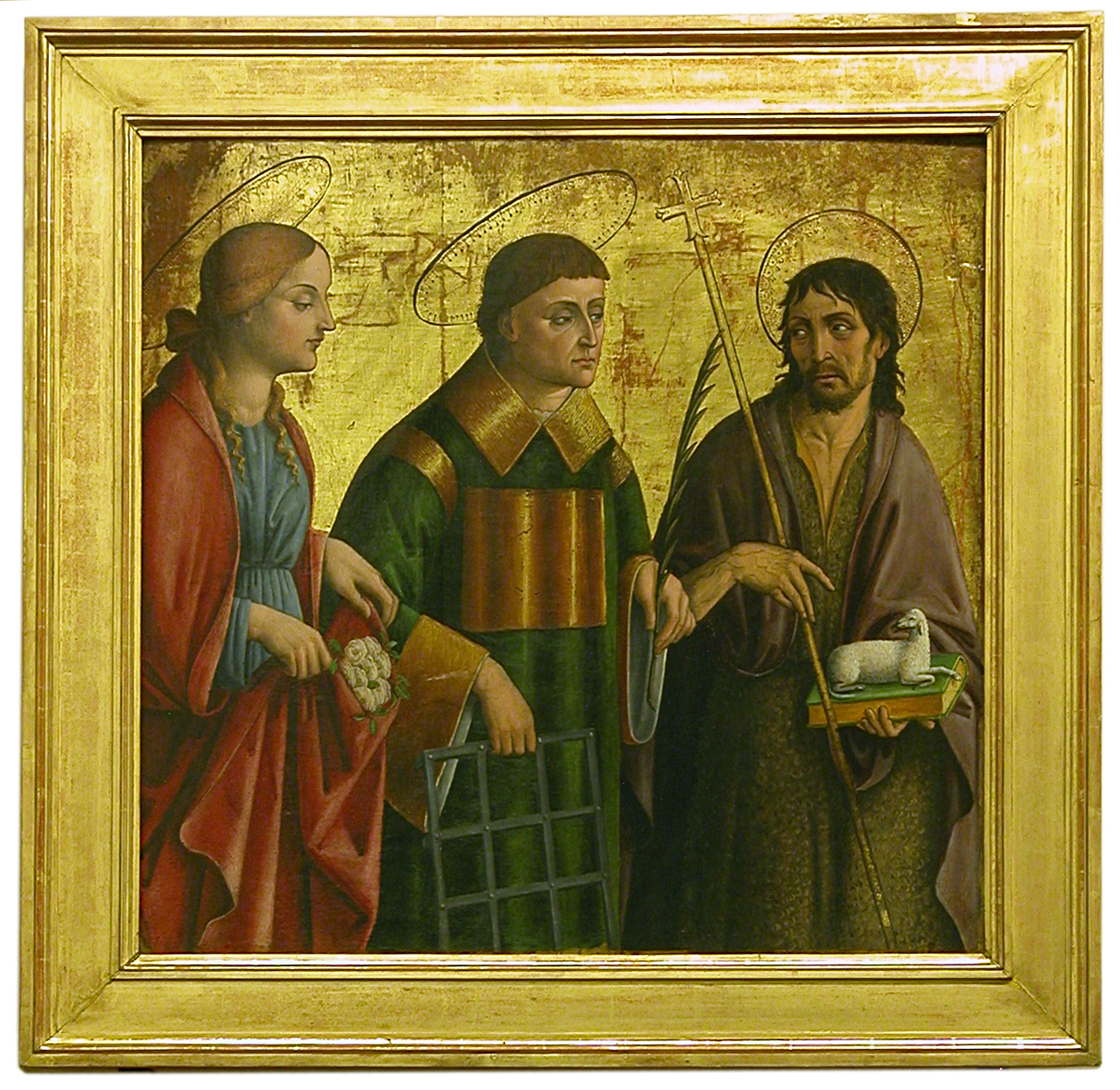 Santa Rosa da Viterbo, San Lorenzo e San Giovanni Battista (dipinto, opera isolata) di De Alladio Giovanni Giacomo detto Macrino d'Alba (e aiuti) (inizio sec. XVi)