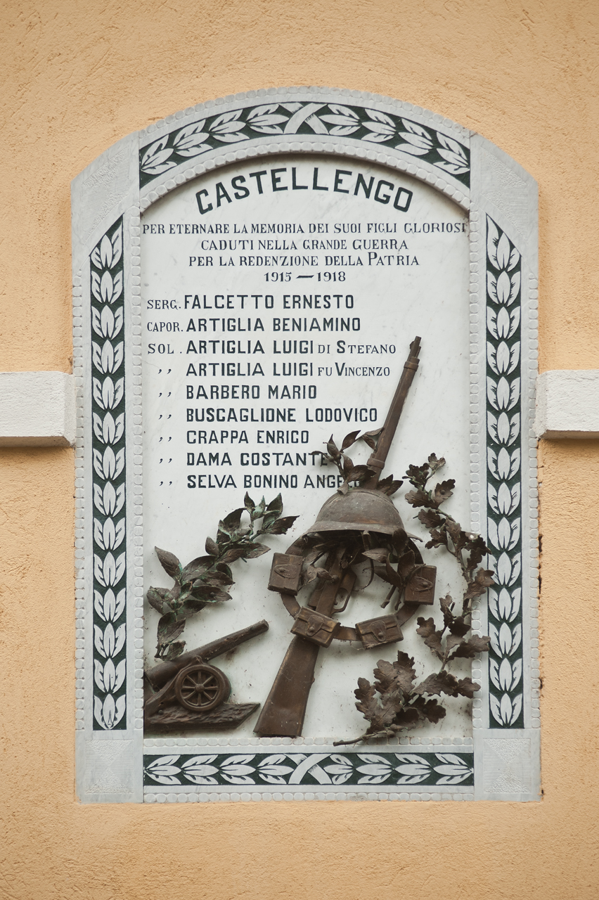 soggetto assente (lapide commemorativa ai caduti) - ambito piemontese (primo quarto sec. XX)
