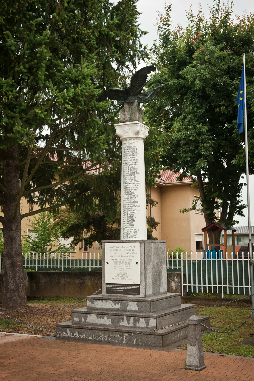 allegoria della Vittoria come aquila (monumento ai caduti - a colonna) di Ribatto Fratelli Ditta (primo quarto, metà/ fine sec. XX, sec. XX)