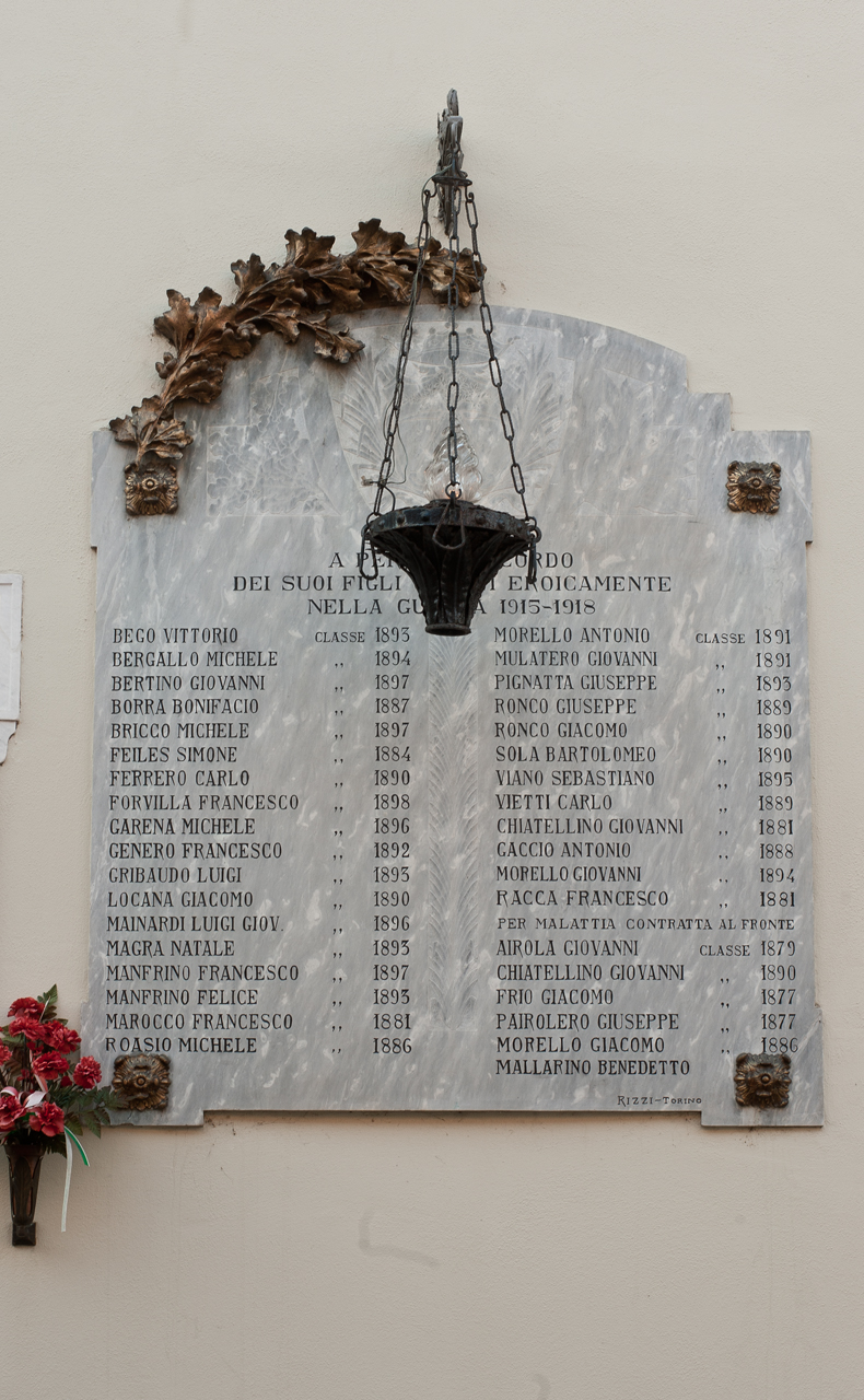 soggetto assente (lapide commemorativa ai caduti) di Rizzi (primo quarto sec. XX)