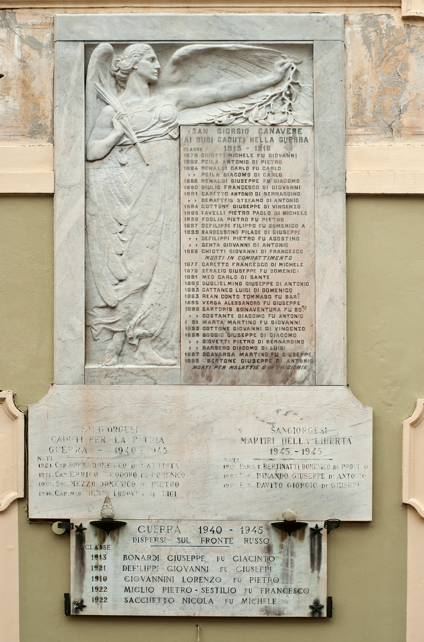 allegoria della Vittoria (lapide commemorativa ai caduti) - ambito piemontese (primo quarto sec. XX)