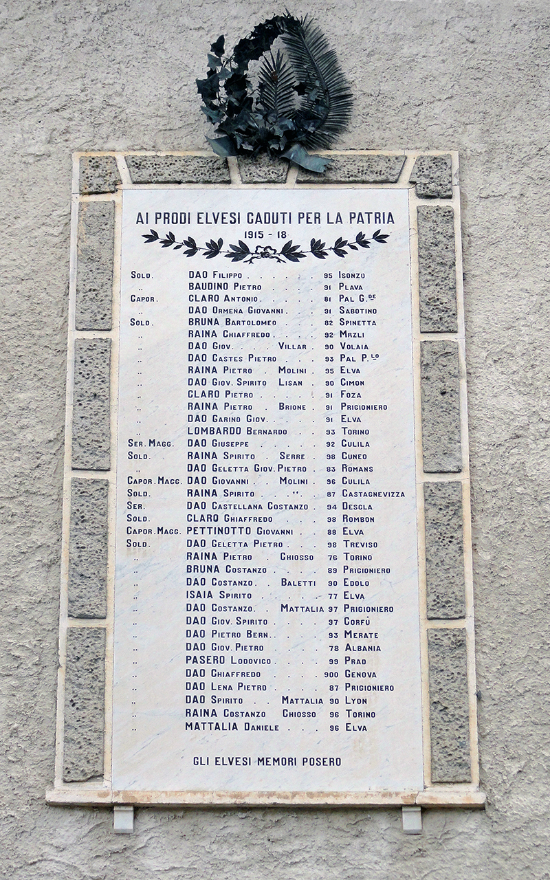 soggetto assente (lapide commemorativa ai caduti) - produzione piemontese (primo quarto sec. XX)