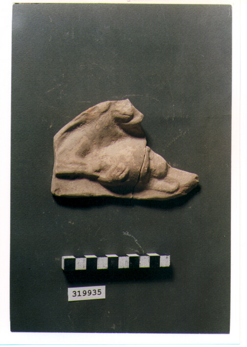 pinax votivo/ frammento - produzione metapontina (secc. IV/ III a.C)