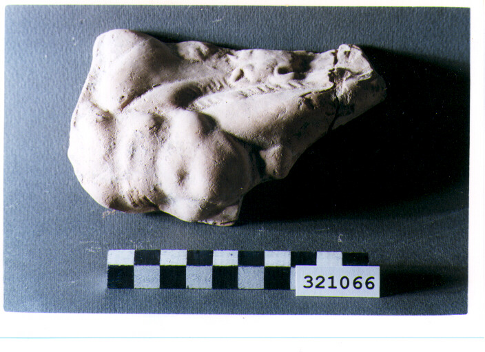 pinax votivo/ frammento - produzione magnogreca (sec. IV a.C)