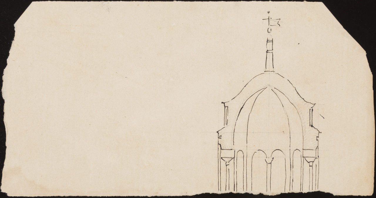 sezione di campanile (disegno, opera isolata) di Arborio Mella Edoardo (attribuito) (sec. XIX)