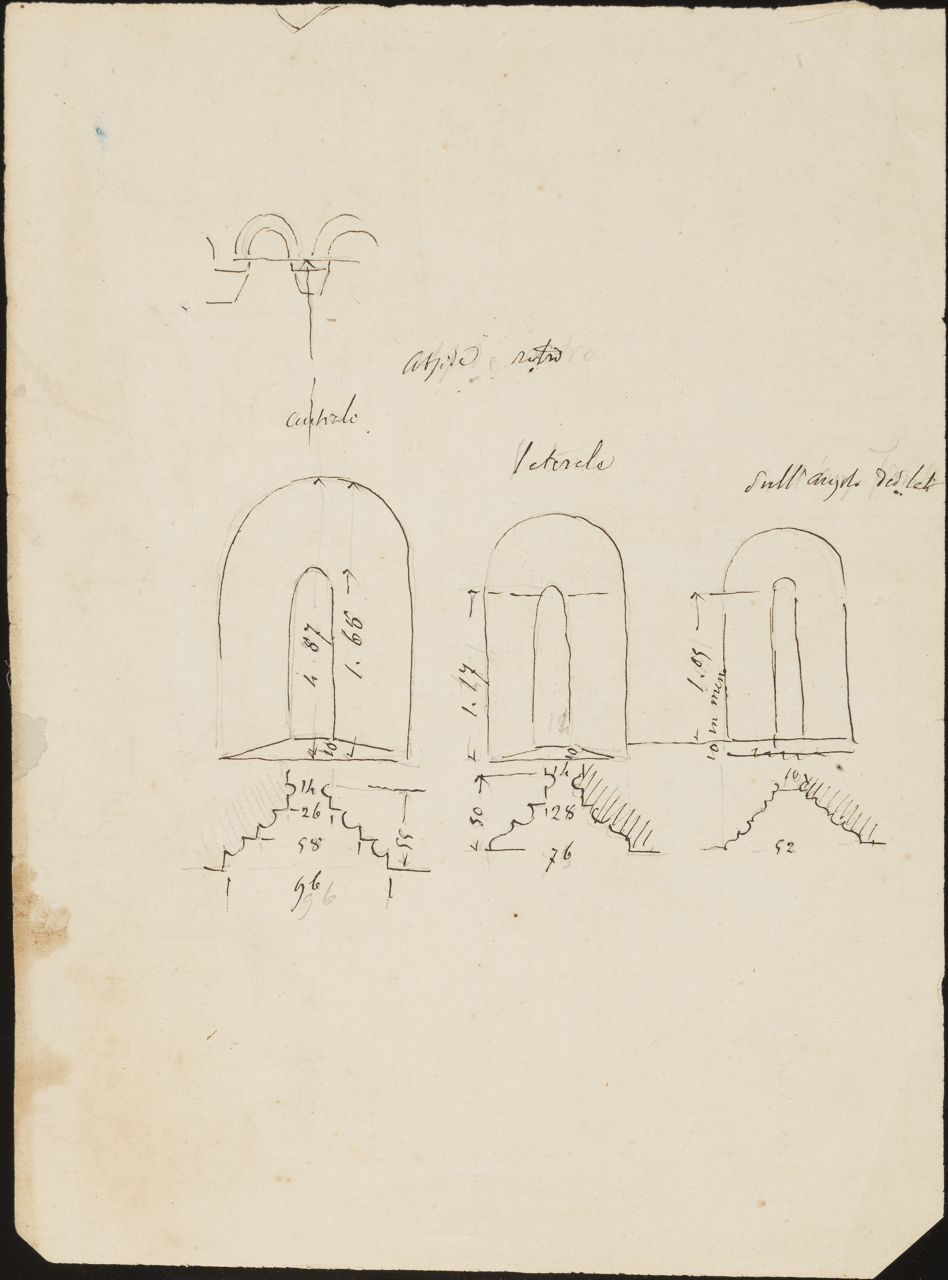 bifore e archetti pensili (disegno, opera isolata) di Arborio Mella Edoardo (attribuito) (sec. XIX)