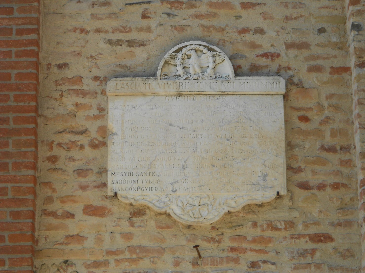 lapide commemorativa ai caduti - ambito bolognese (sec. XX)