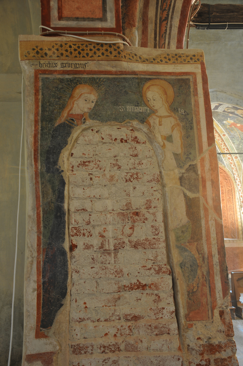 beato Giorgio di Valperga e Santa Margherita (dipinto murale, elemento d'insieme) di Maestro di Borgiallo (attribuito) (ultimo quarto sec. XV)
