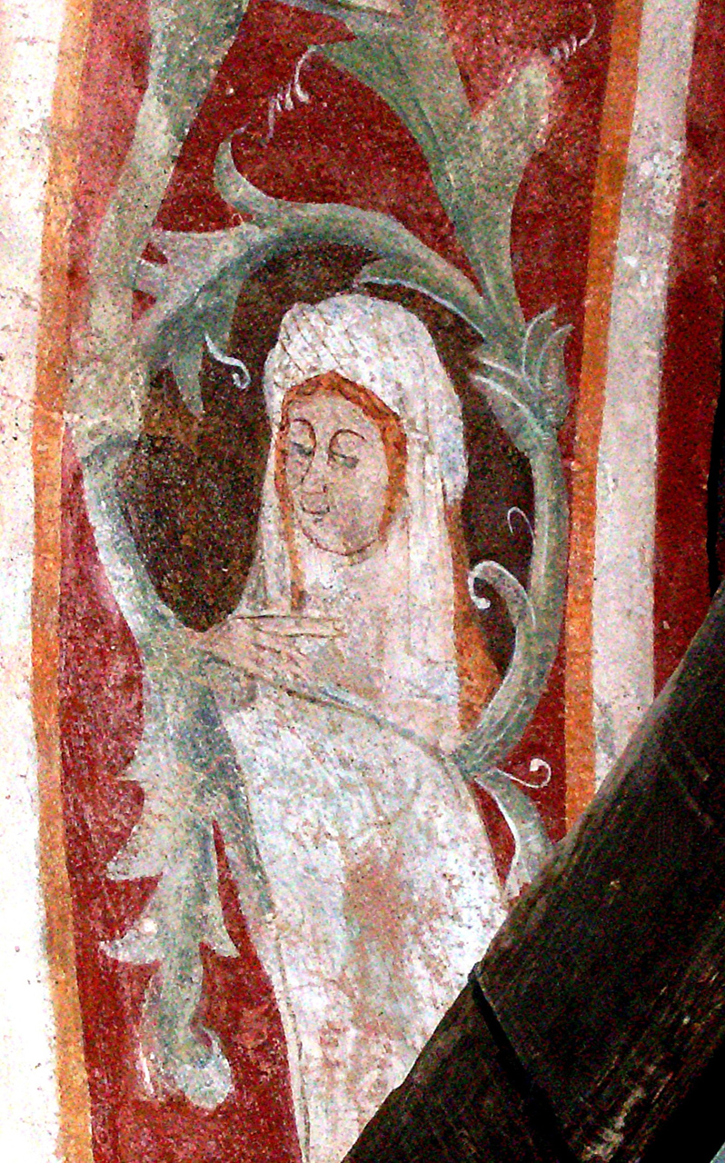 sibilla (dipinto murale, elemento d'insieme) di Maestro di Borgiallo (attribuito) (ultimo quarto sec. XV)