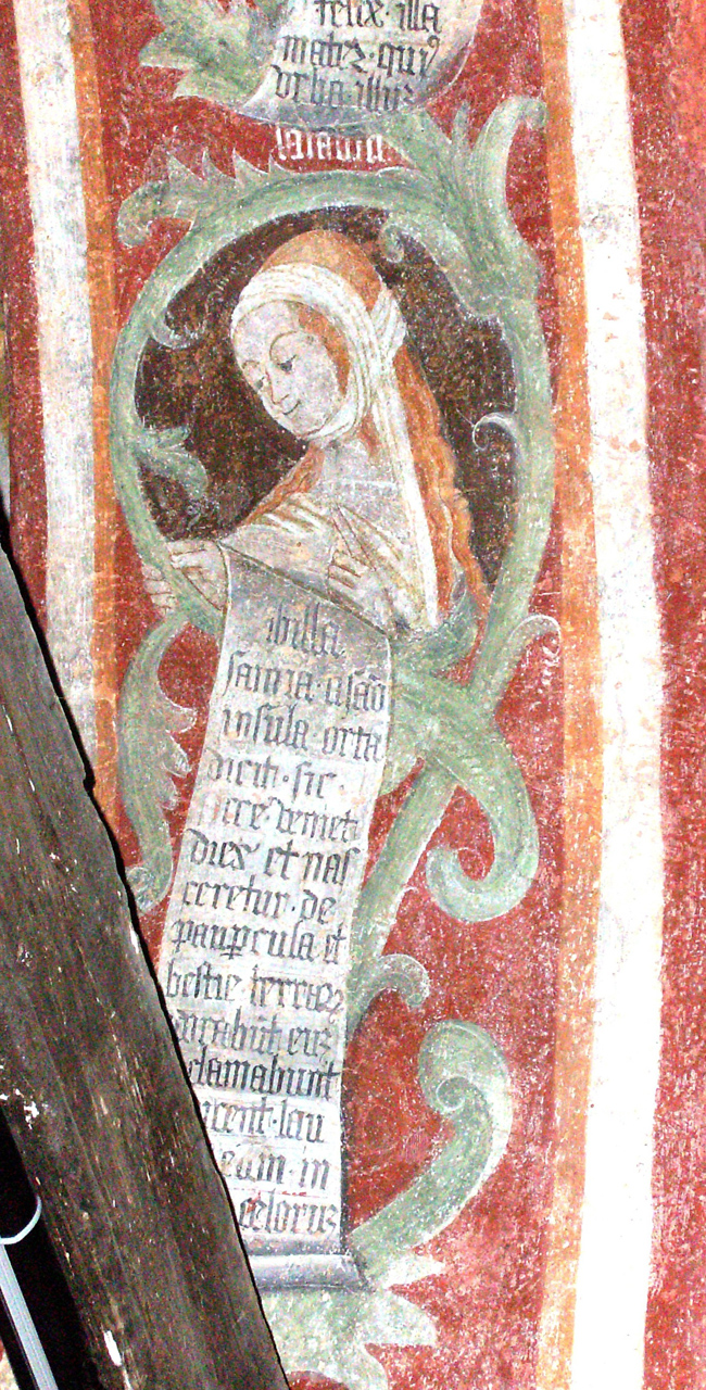 Sibilla Samia (dipinto murale, elemento d'insieme) di Maestro di Borgiallo (attribuito) (ultimo quarto sec. XV)