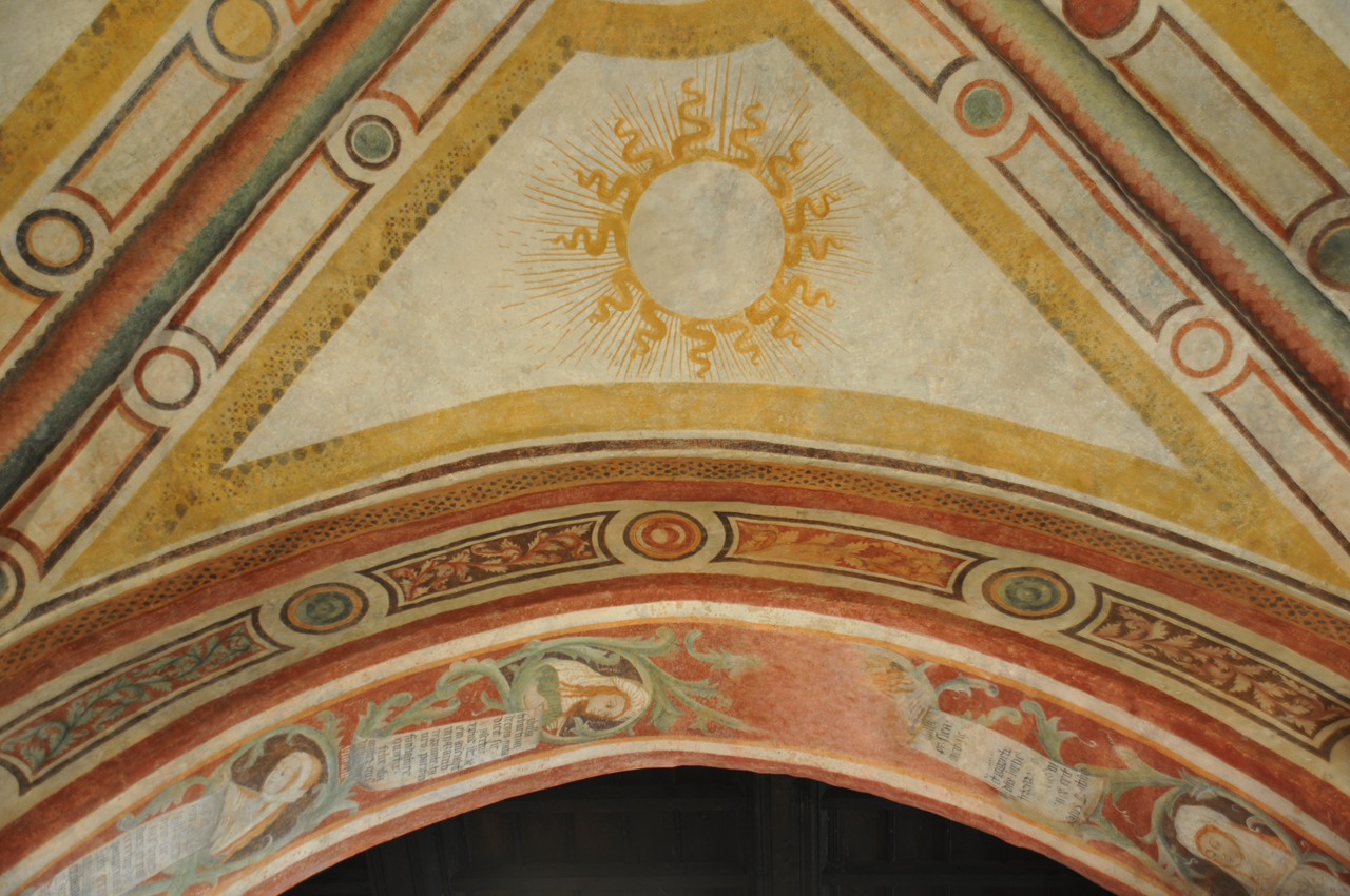 simbolo cristologico (dipinto murale, elemento d'insieme) di Maestro di Borgiallo (attribuito) (ultimo quarto sec. XV)