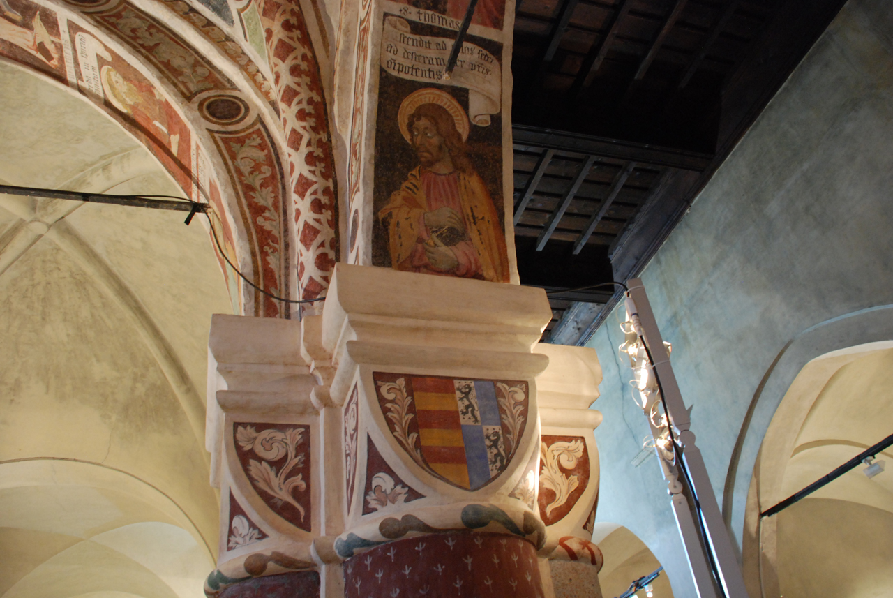 motivi decorativi (dipinto murale, elemento d'insieme) - ambito lombardo-piemontese (fine sec. XV)