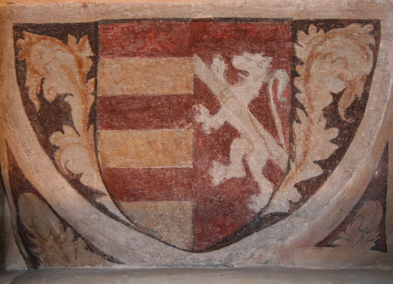 stemma gentilizio (dipinto murale, elemento d'insieme) - ambito lombardo-piemontese (fine sec. XV)