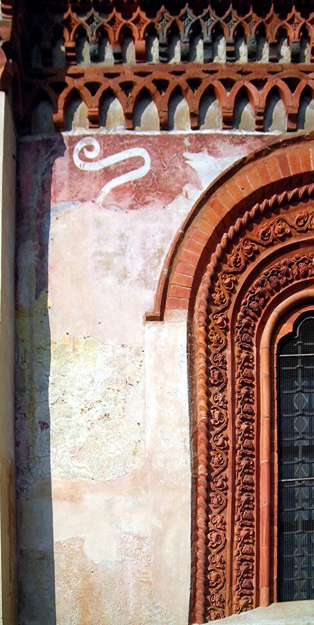 San Cristoforo (dipinto murale, elemento d'insieme) - ambito lombardo (terzo quarto sec. XV)