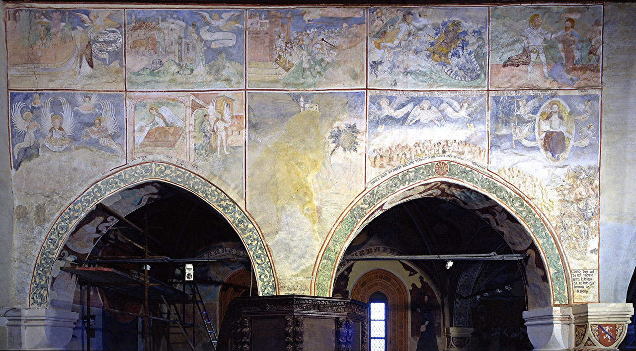 Storie di San Michele Arcangelo (dipinto murale, ciclo) - ambito lombardo (seconda metà sec. XV)