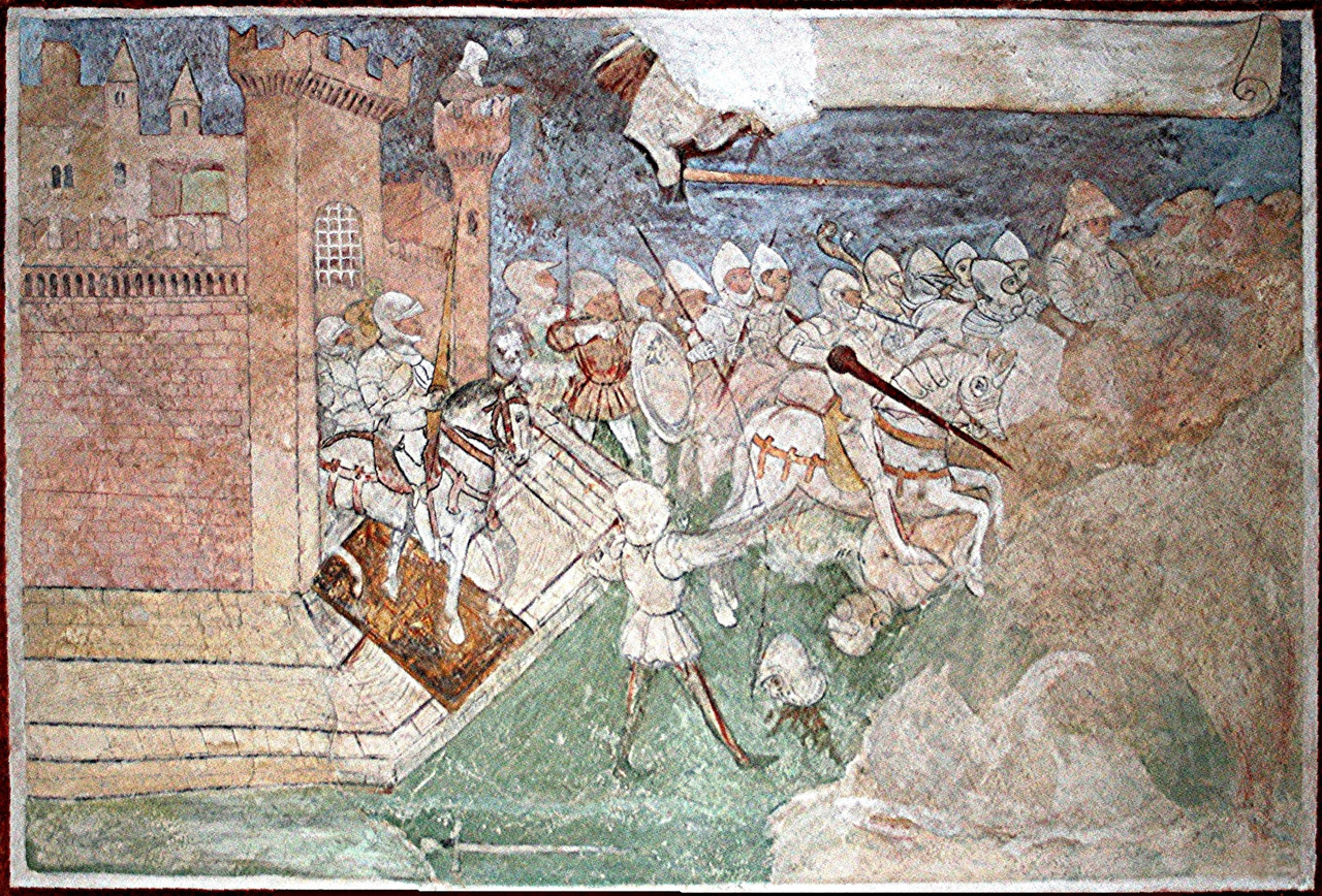 San Michele Arcangelo protettore degli eserciti (dipinto murale, elemento d'insieme) - ambito lombardo (seconda metà sec. XV)