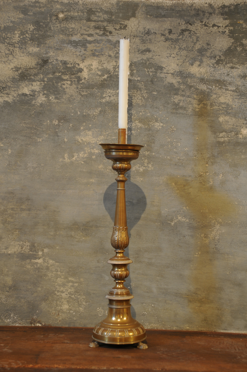 motivi decorativi a palmetta (candeliere d'altare, serie) - ambito locale (prima metà sec. XIX)