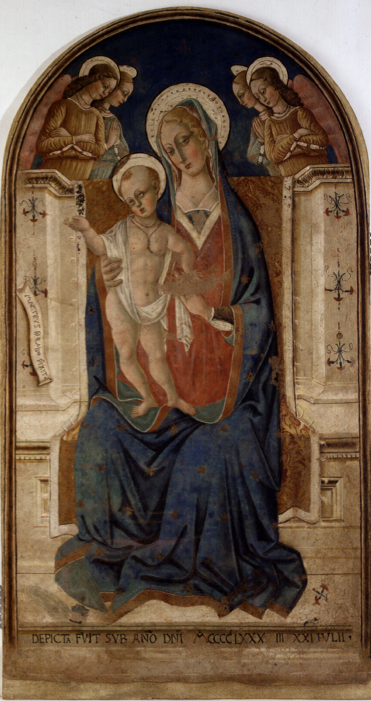 San Sebastiano (dipinto, elemento d'insieme) di Matteo da Gualdo (sec. XV)
