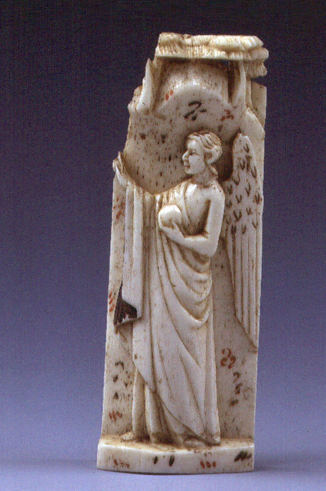 angelo (placchetta, elemento d'insieme) di Bottega degli Embriachi (attribuito) (prima metà sec. XV)