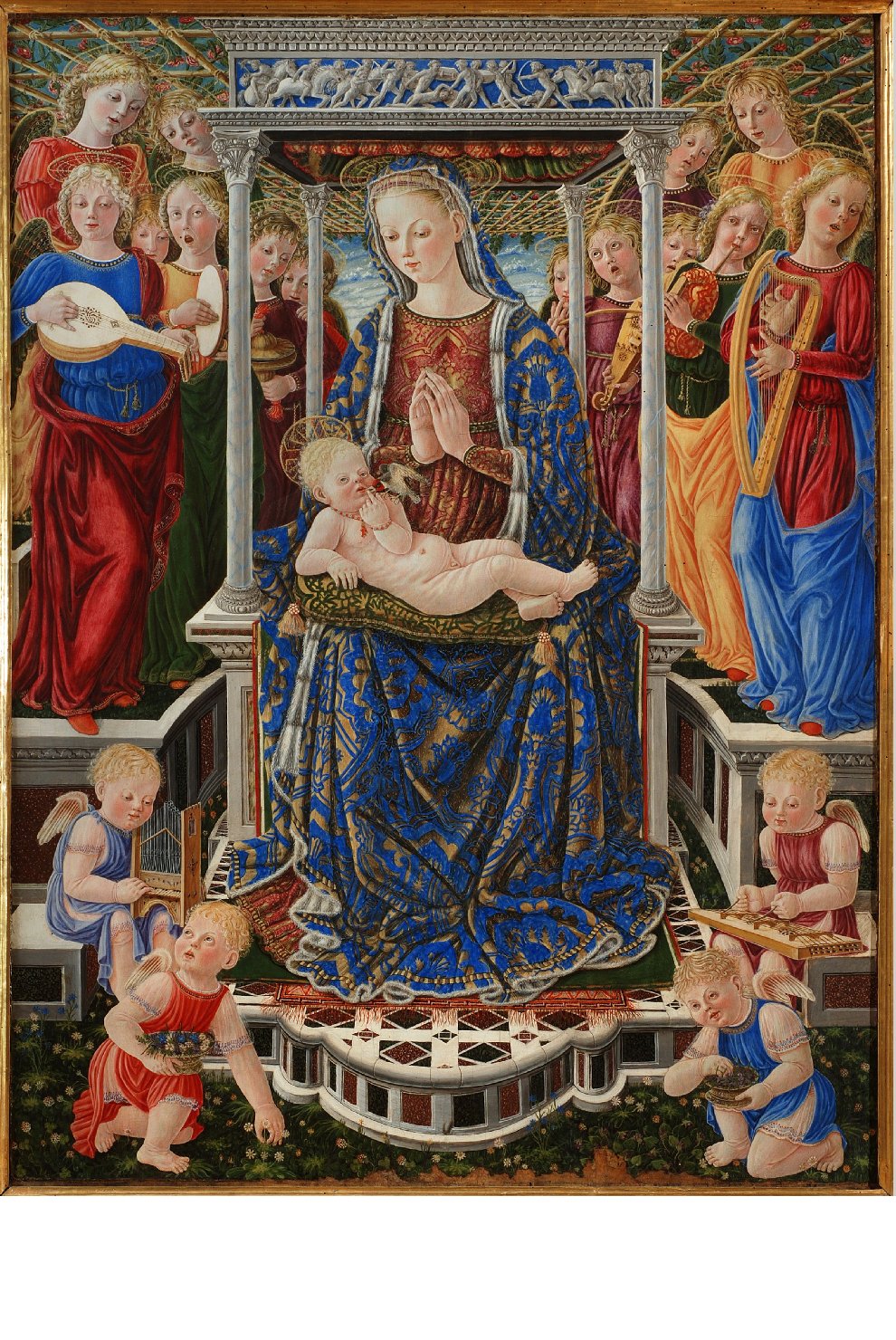 Madonna dell'orchestra, Madonna con Bambino e angeli (dipinto, opera isolata) di Boccati Giovanni (attribuito) (metà sec. XV)