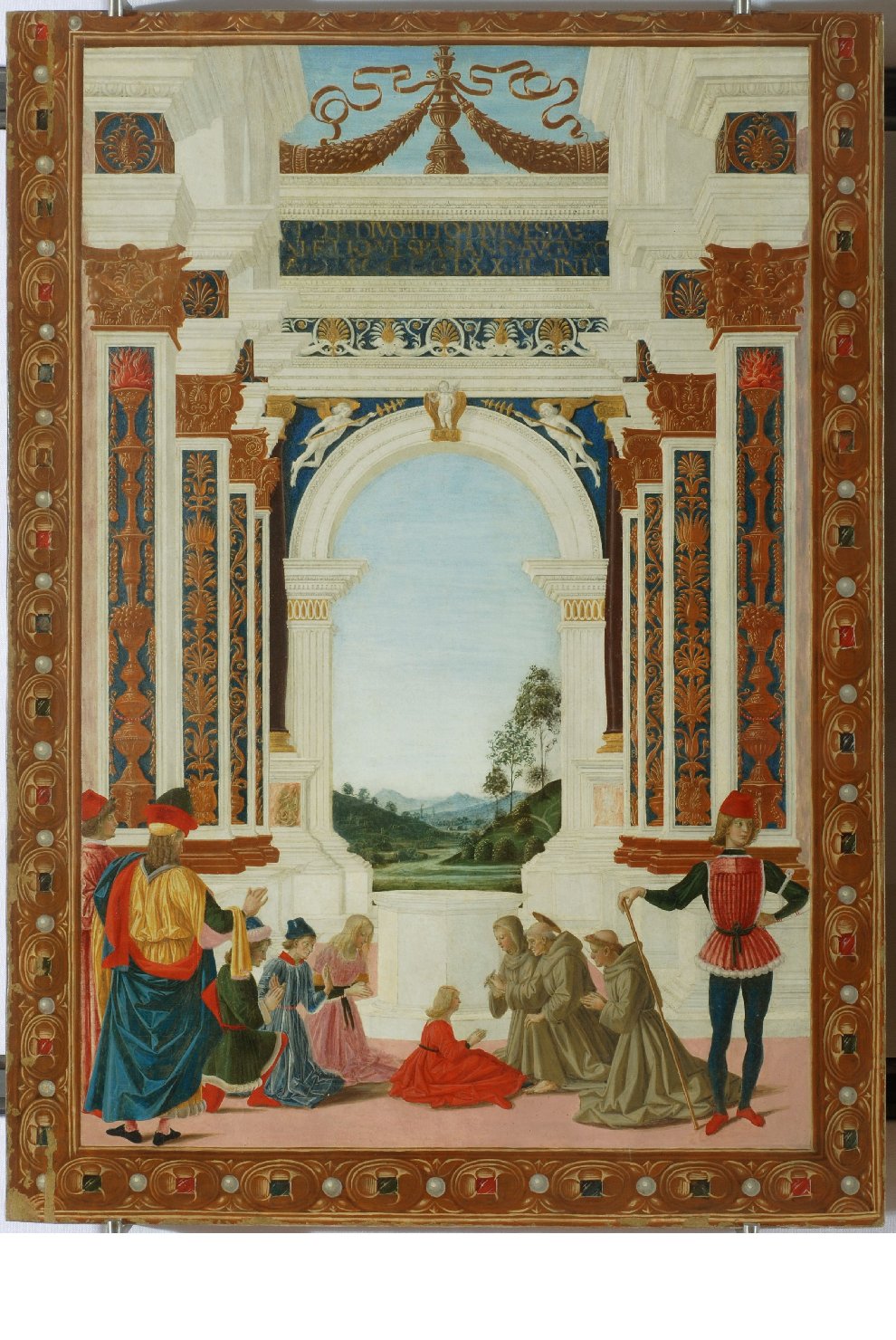 San Bernardino risana la figlia di Giovanni Antonio Petrazio da Rieti (dipinto, elemento d'insieme) di Pinturicchio (attribuito) (seconda metà sec. XV)