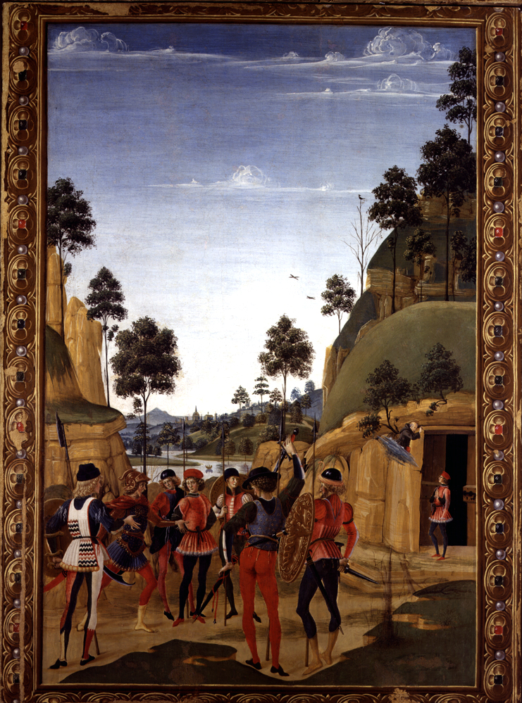San Bernardino appare ad un prigioniero liberandolo (dipinto, elemento d'insieme) di Fiorenzo di Lorenzo (attribuito) (seconda metà sec. XV)