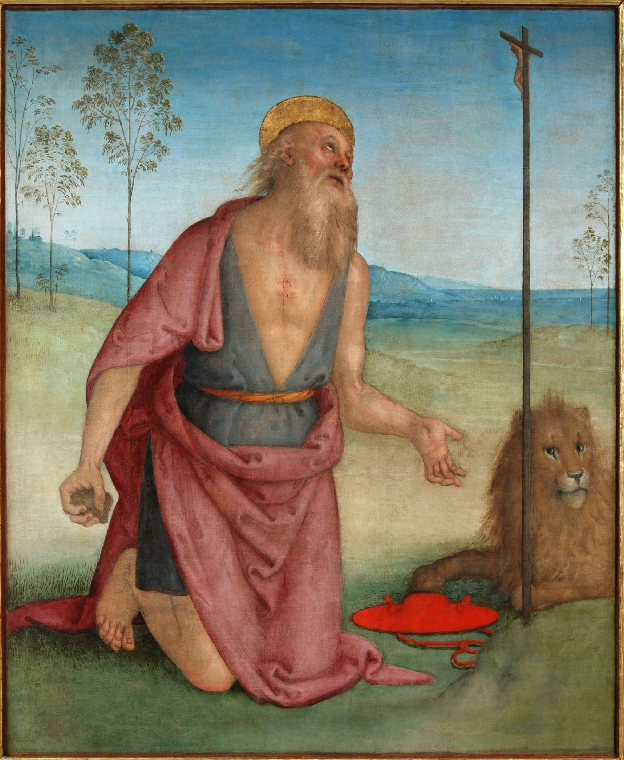 San Girolamo penitente (dipinto, opera isolata) di Vannucci Pietro detto il Perugino (attribuito) (primo quarto sec. XVI)