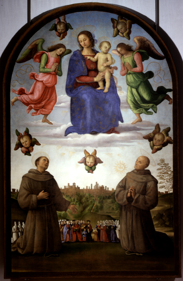 Madonna con Bambino e Santi (dipinto, opera isolata) di Vannucci Pietro detto il Perugino (attribuito) (fine sec. XV)