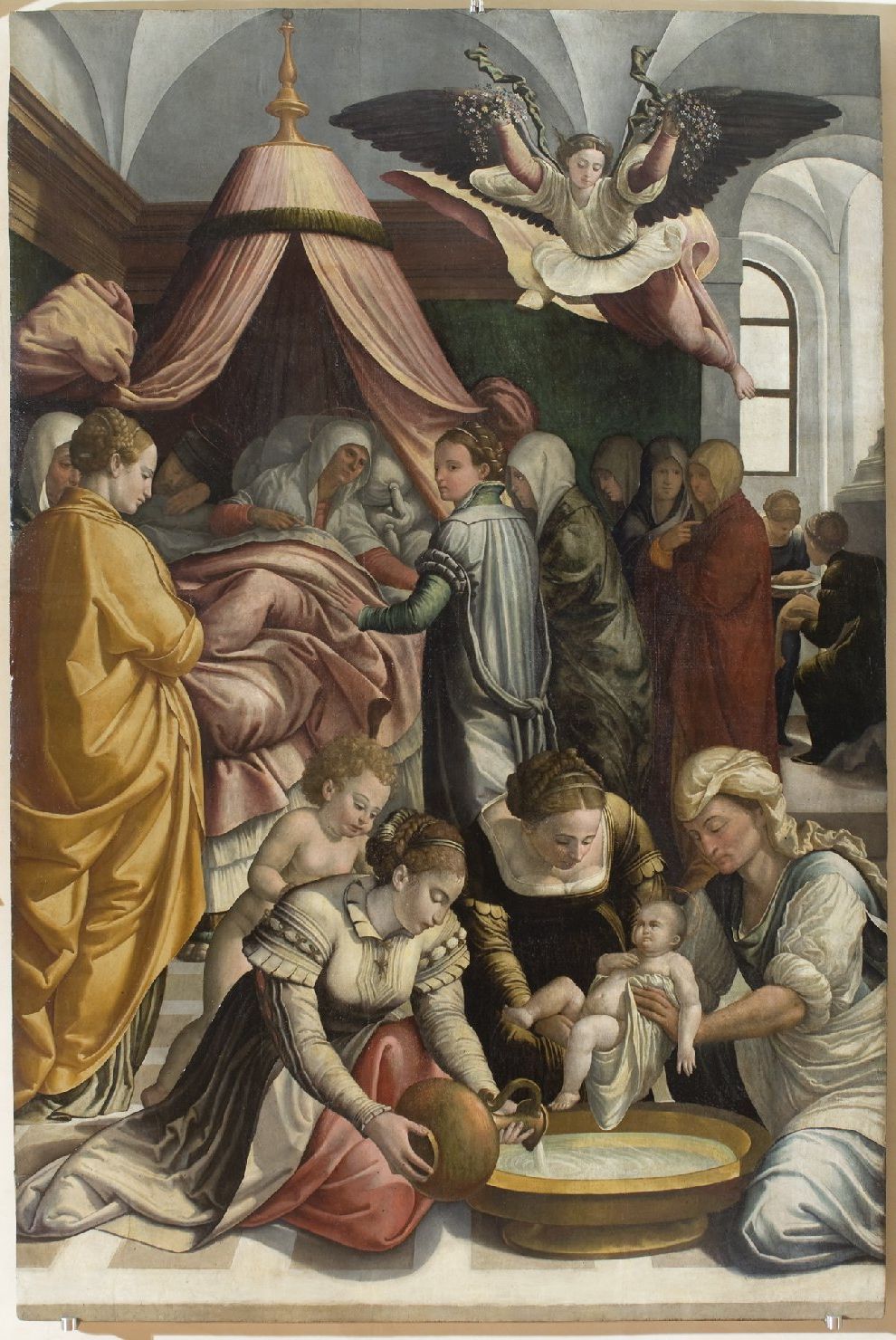 nascita di Maria Vergine (dipinto, opera isolata) di Doni Dono (attribuito) (seconda metà sec. XVI)