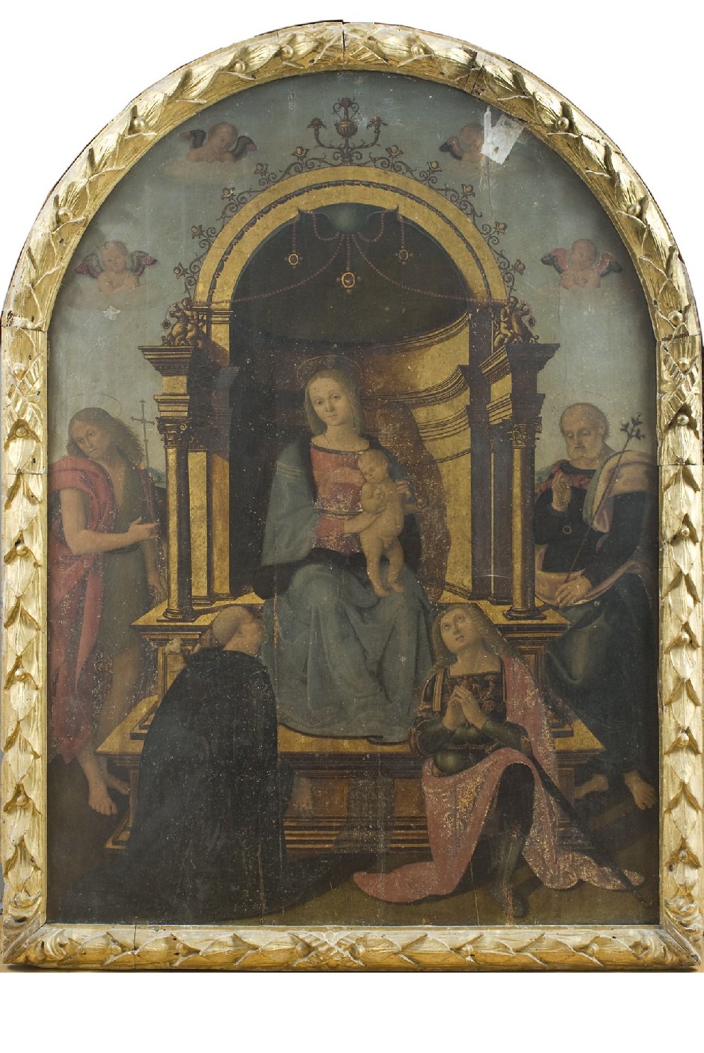 Madonna in trono con Bambino e Santi (dipinto, opera isolata) di Ibi Sinibaldo (attribuito) (primo quarto sec. XVI)