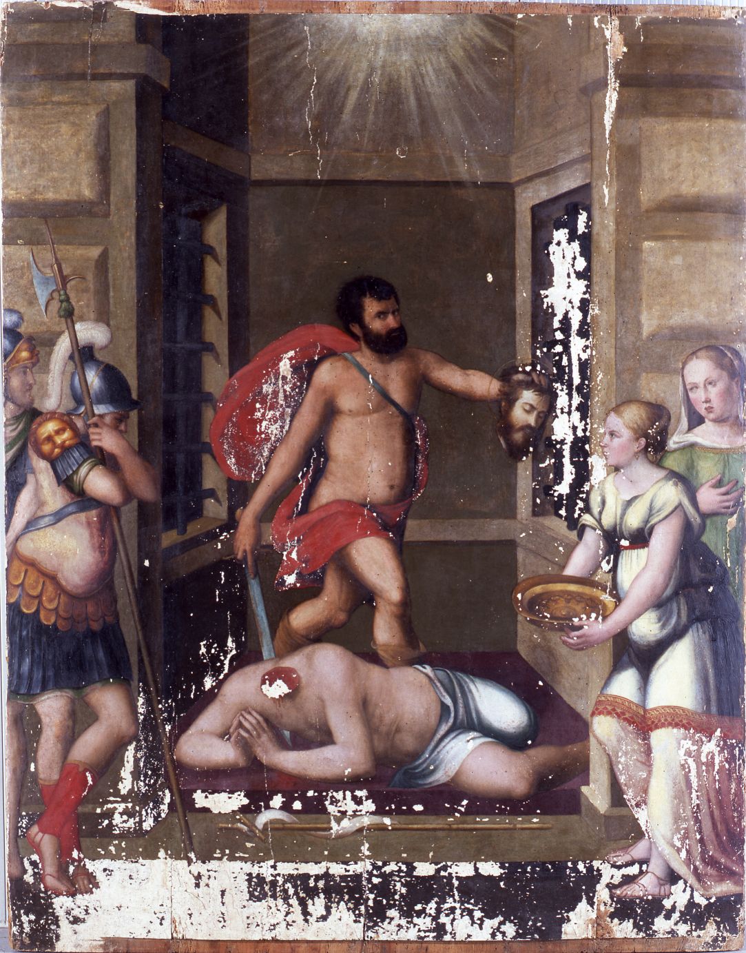decapitazione di San Giovanni Battista (dipinto, opera isolata) di Alfani Orazio di Domenico (attribuito) (metà sec. XVI)