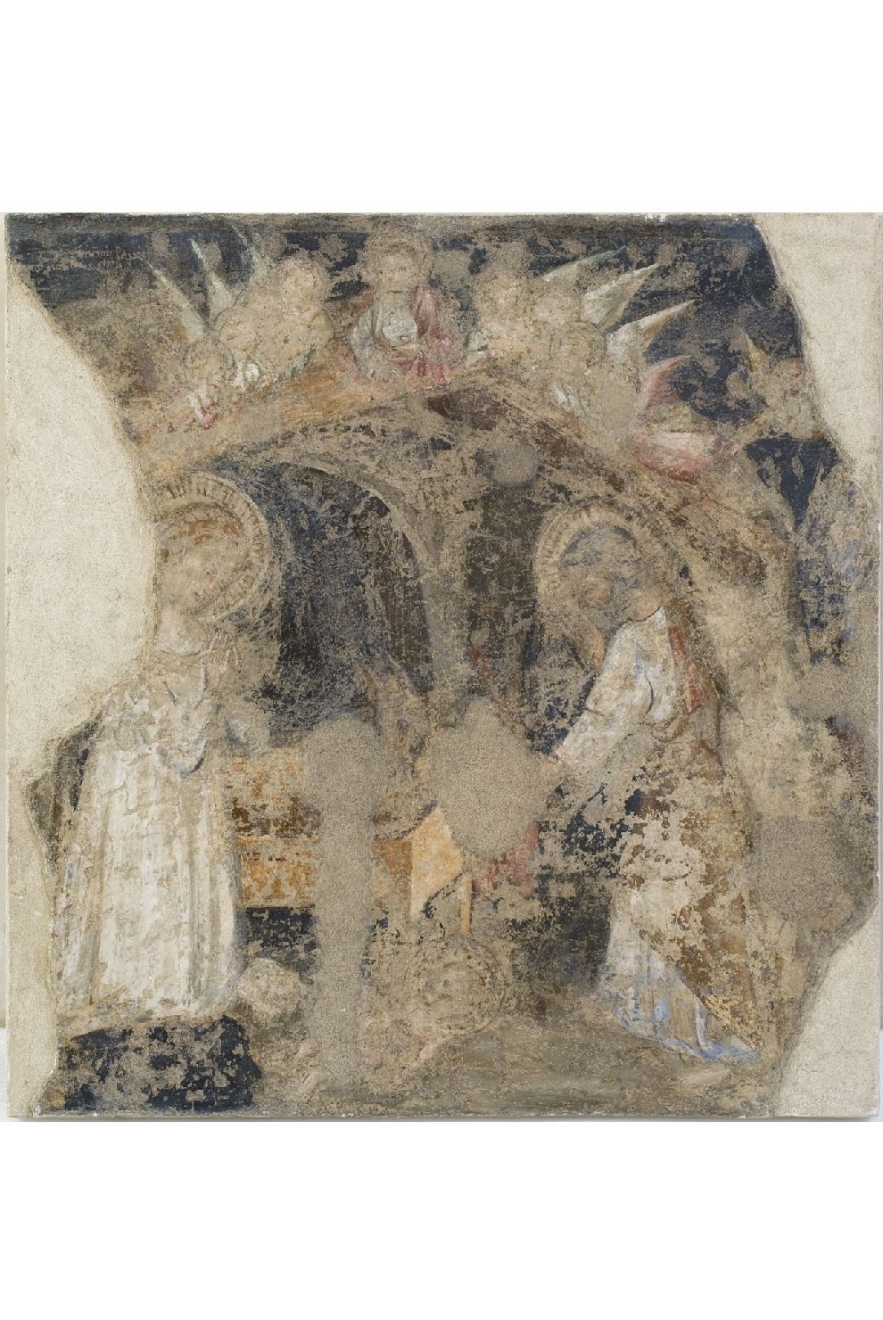 natività di Gesù (dipinto murale staccato, frammento) - ambito perugino (seconda metà sec. XIV)