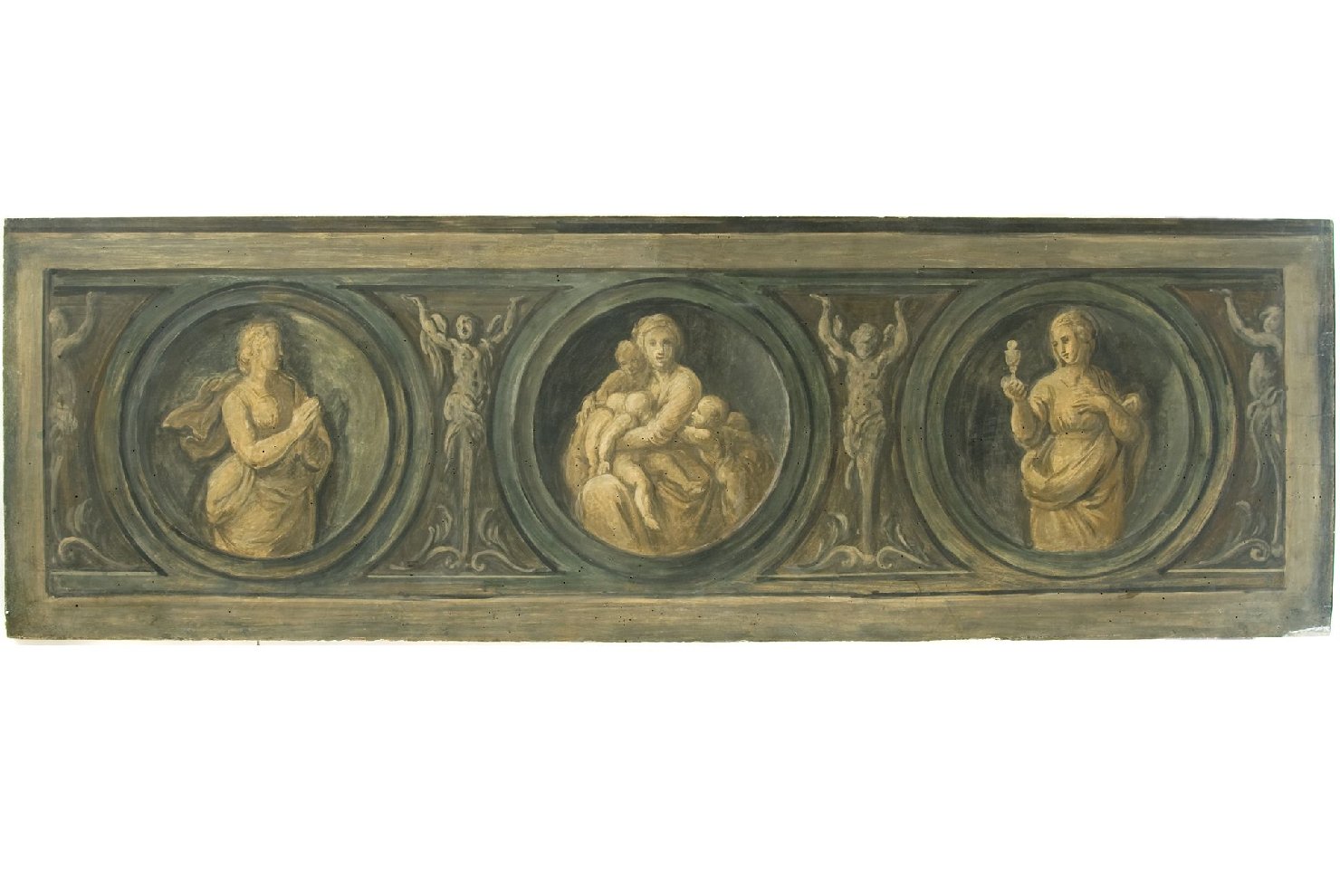 tre Virtù Teologali (predella, opera isolata) di Appiani Francesco (attribuito) (sec. XVIII)