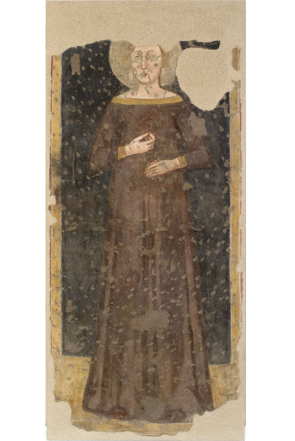 Santa (dipinto murale staccato, frammento) - ambito perugino (secondo quarto sec. XIV)