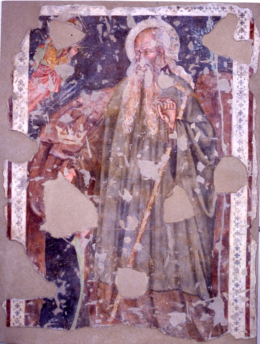 Sant'Antonio Abate (dipinto murale staccato, opera isolata) - ambito umbro (primo quarto sec. XV)