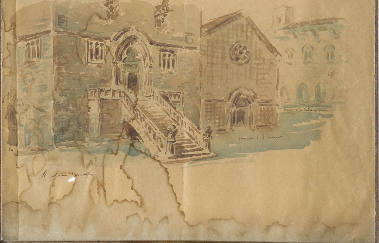 veduta di Perugia (dipinto, opera isolata) di Ellero Giovanni (prima metà sec. XX)