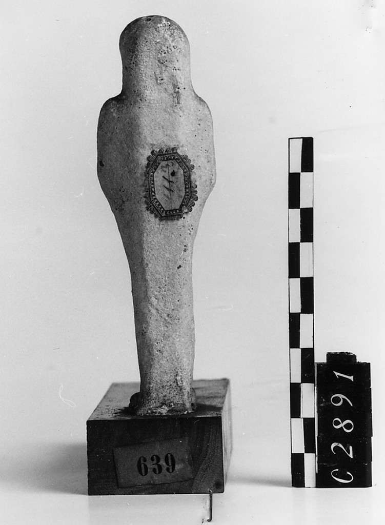 Ushabti mummiforme con pilastro dorsale, Schneider Cl.XIA5 (Epoca Tolemaica)