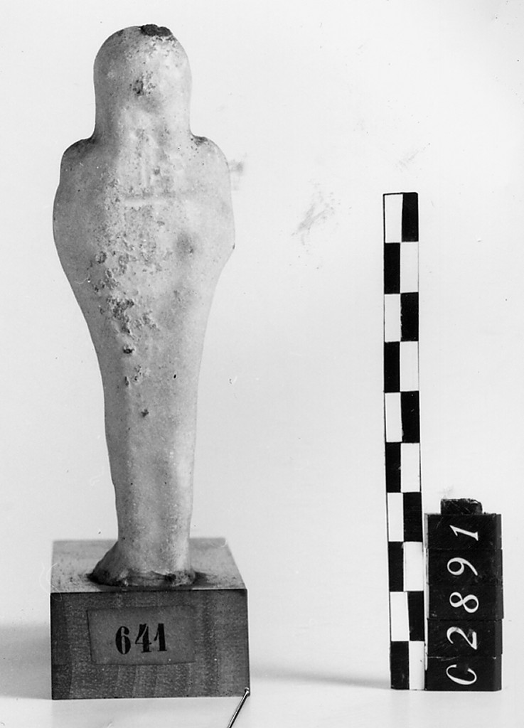 Ushabti mummiforme con pilastro dorsale, Schneider Cl.XIA5 (Epoca Tolemaica)