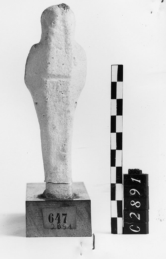 Ushabti mummiforme con pilastro dorsale, Schneider Cl.XIA5 (Epoca Tolemaica)