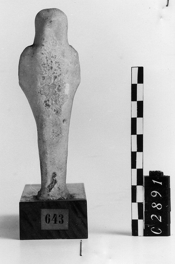 Ushabti mummiforme con pilastro dorsale, Schneider Cl.XIA5 (Epoca Tolemaica)