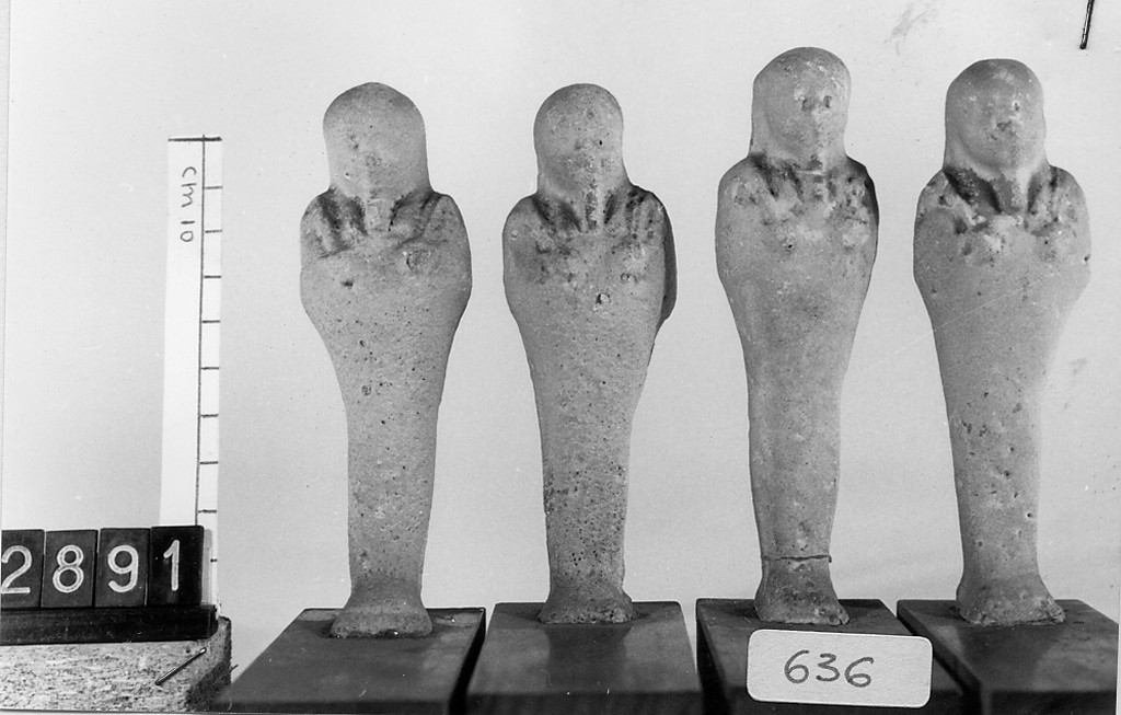 Ushabti mummiforme con pilastro dorsale, Schneider Cl.XIA5 (Epoca Tolemaica)