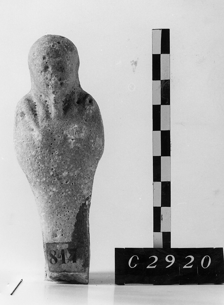 Ushabti mummiforme con pilastro dorsale, Schneider Cl.XIA5 (Epoca Tolemaica)