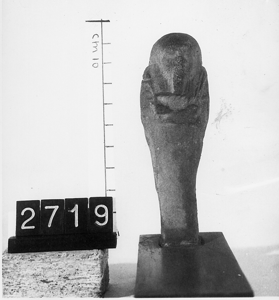 Ushabti mummiforme con pilastro dorsale, Schneider Cl.XIC (Epoca tarda)