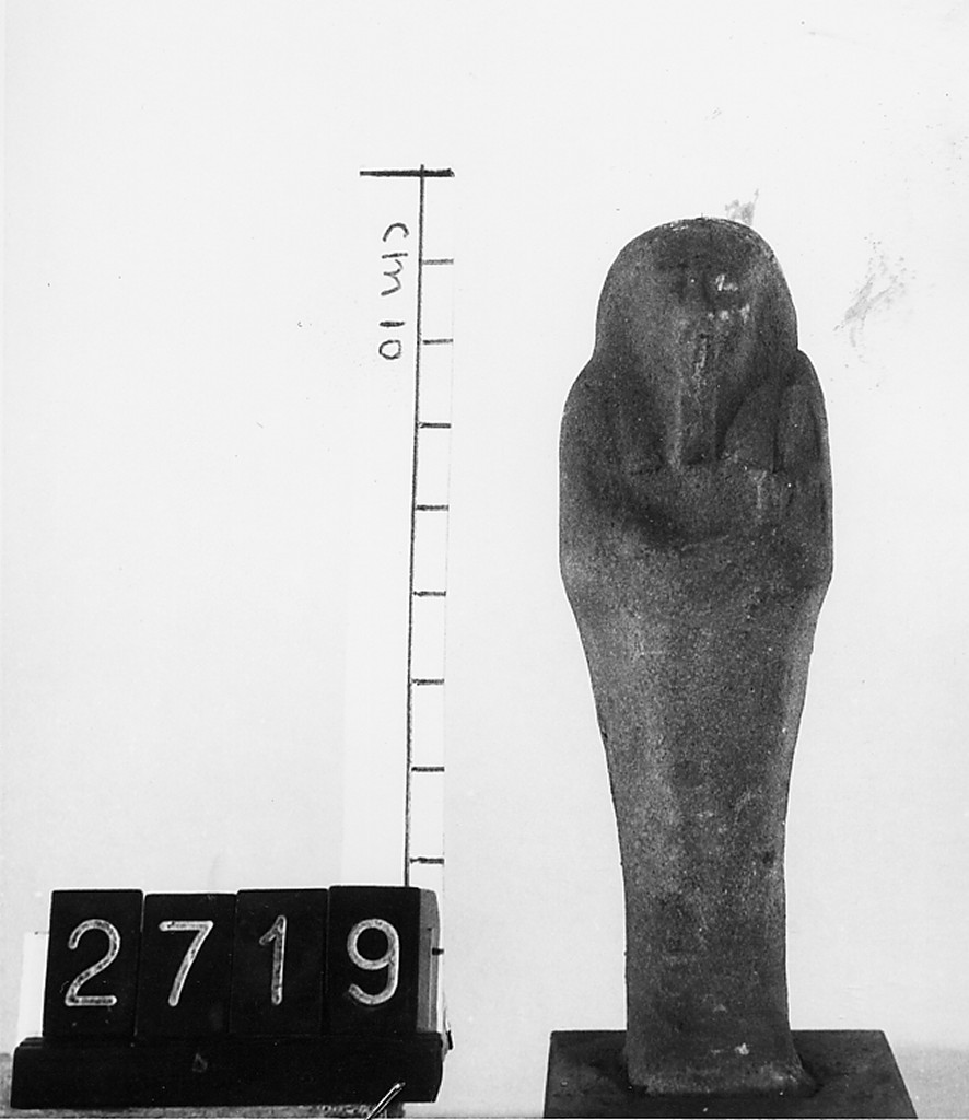 Ushabti mummiforme con pilastro dorsale, Schneider Cl.XIC (Epoca tarda)