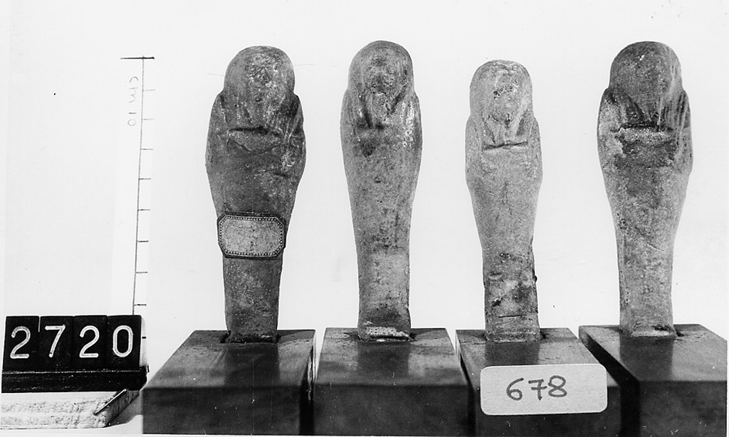 Ushabti mummiforme con pilastro dorsale, Schneider Cl.XIC (Epoca tarda)