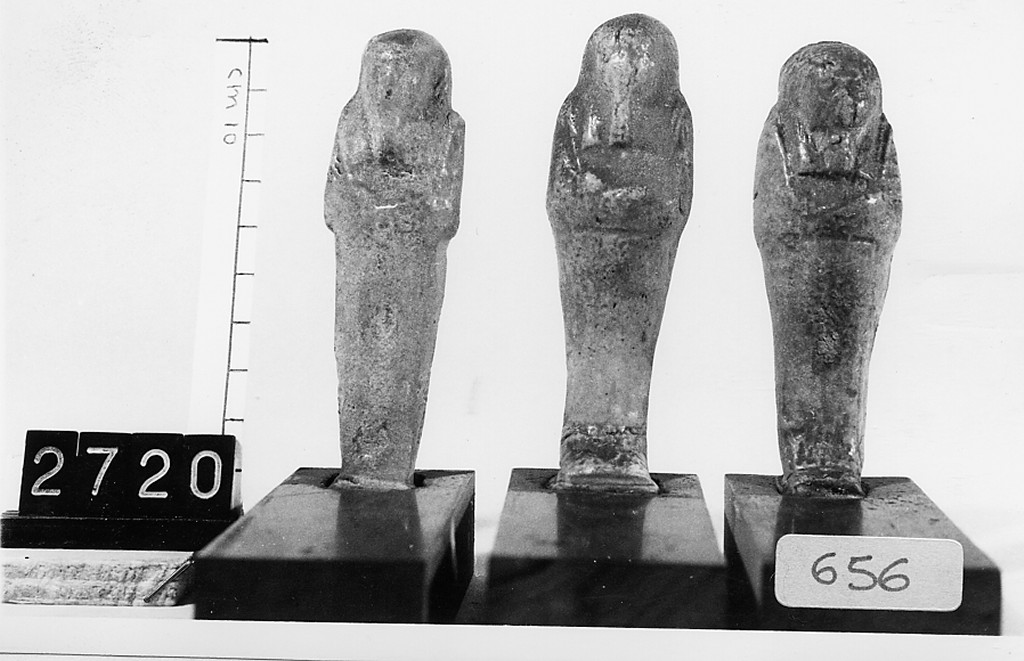 Ushabti mummiforme con pilastro dorsale, Schneider Cl.XIC (Epoca tarda)