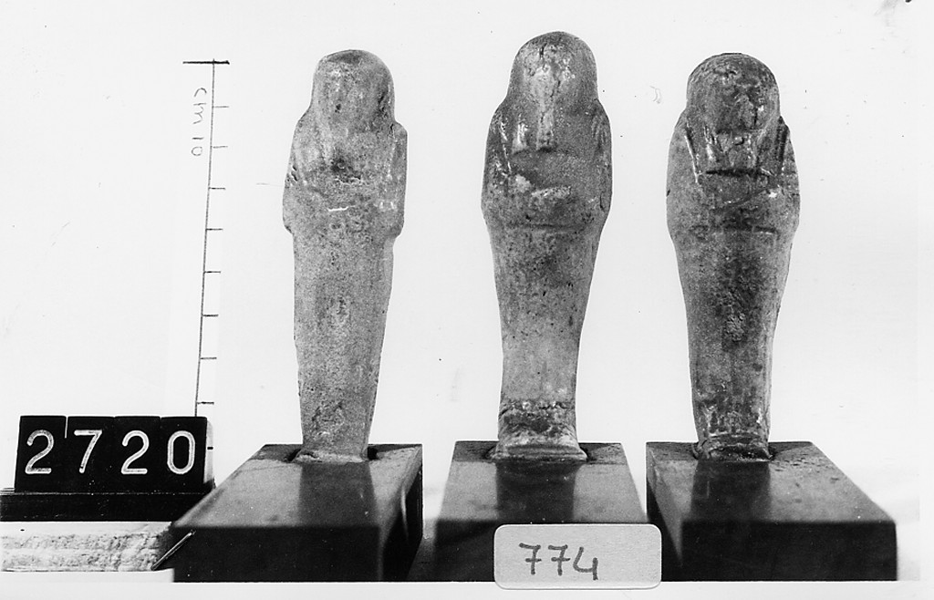 Ushabti mummiforme con pilastro dorsale, Schneider Cl.XIC (Epoca tarda)