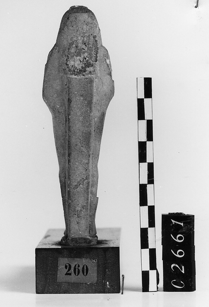 Ushabti mummiforme con pilastro dorsale, Schneider Cl.XIA5 (Epoca tarda)